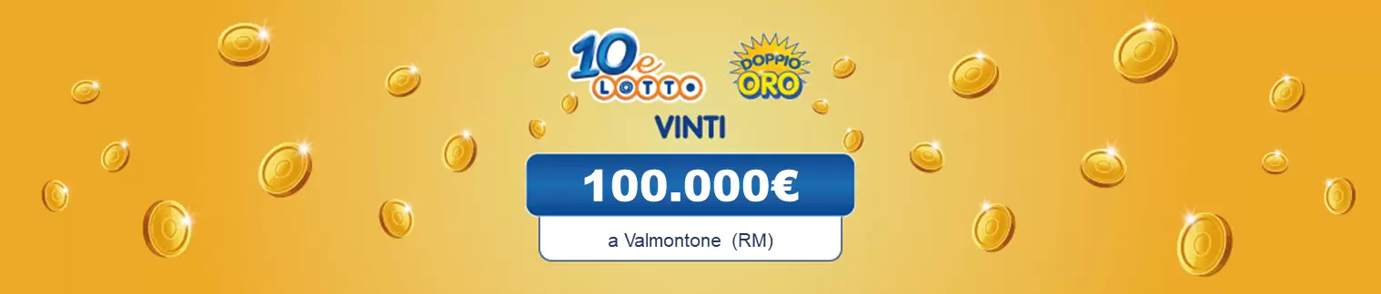 Vincita 10eLotto il 23 gennaio 2024 da 100.000€ a Valmontone