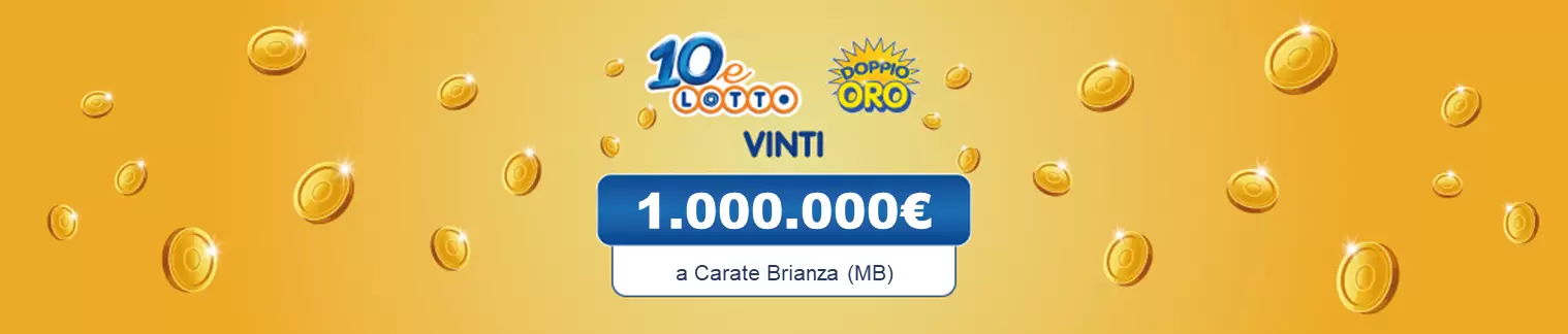 Vincita 10eLotto il 4 gennaio da 1.000.000€ a Carate Brianza