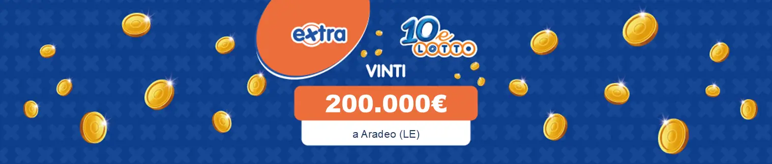 Vincita 10eLotto il 9 novembre da 200.000€ ad Aradeo