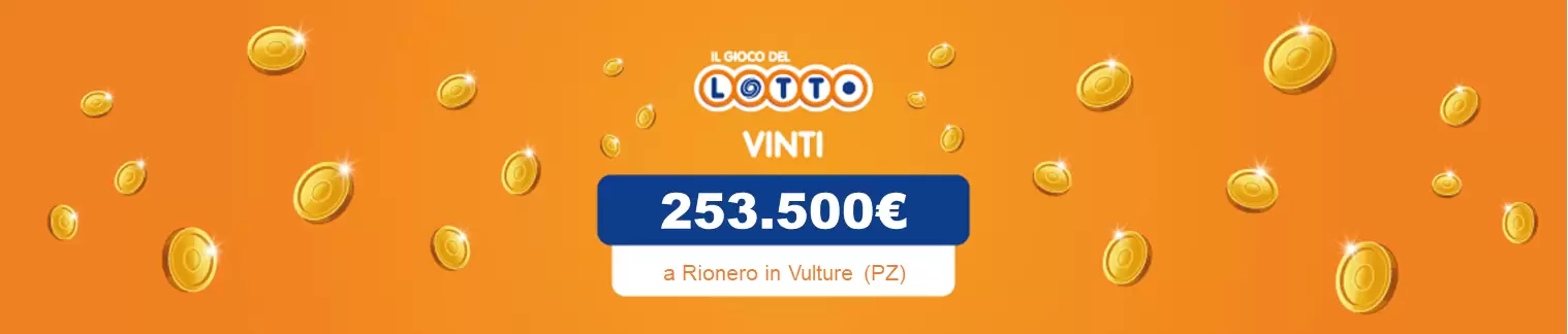 Vincita al Lotto il 13 luglio da 253.500 a Rionero in Vulture 
