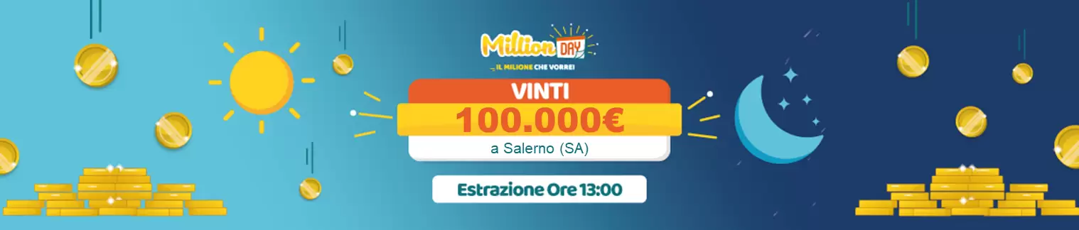 Vincita MillionDAY il 20 aprile 2024 a Salerno